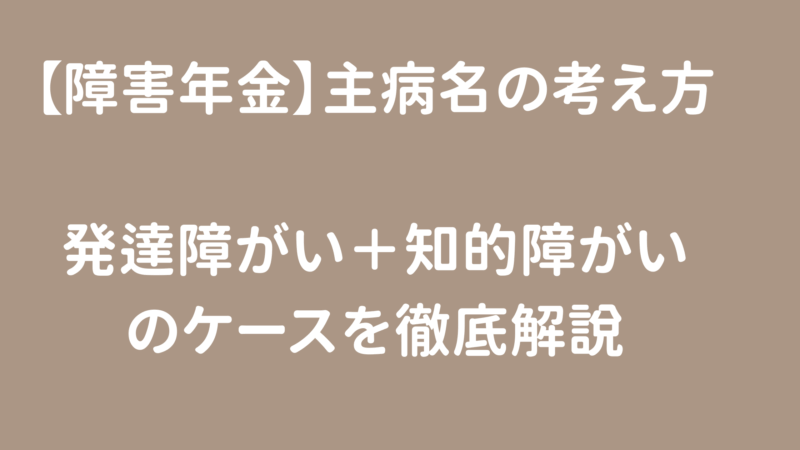 発達障害＋知的障害｜主病名はどっち？初診日と等級が変わる重要ポイント